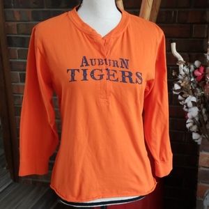 Press Box Auburn Tiger Snap Down 3/4 Sleeve Top